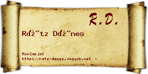 Rátz Dénes névjegykártya